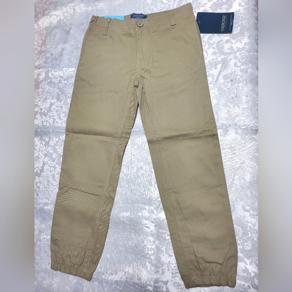 NWT Cherokee khaki uniform pants, adjustable waist, size 7